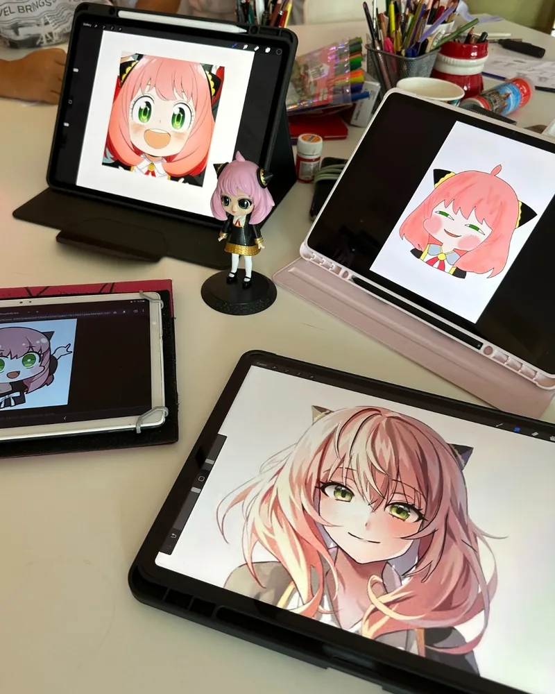 Çizim tabletlerinde anime karakteri üretimleri